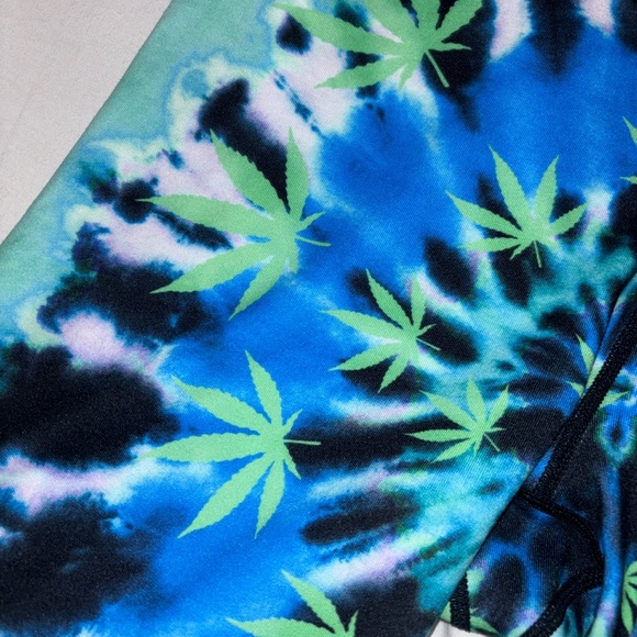 PSD Women's Weed Spiral Bike Shorts-Blue/Green - Picture 5 of 6